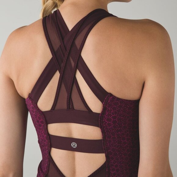 Lululemon Ready, Set, Sweat Tank In Star Pixel Raspberry Bordeaux Drama Size 4 - Picture 4 of 9